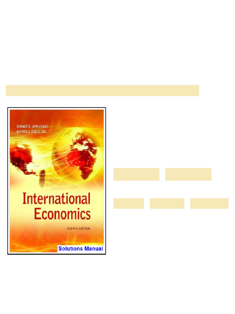 International Economics 8th Edition Appleyard Solutions Manual available full chapters | PDF ...