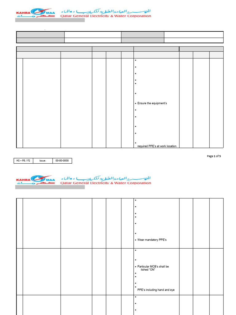 Jsa-001 Acdc Checks | PDF | Hazards | Workplace