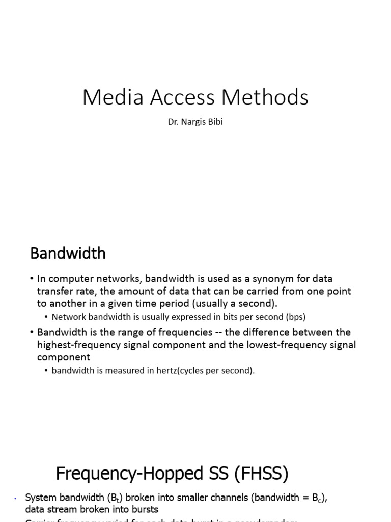 Media Access Methods | PDF | Channel Access Method | Bandwidth (Signal ...