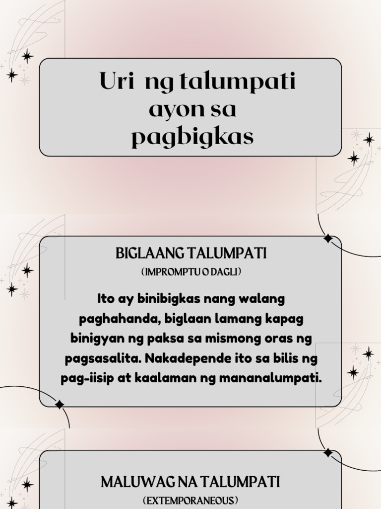 Uri NG Talumpati Ayon Sa Pagbigkas | PDF
