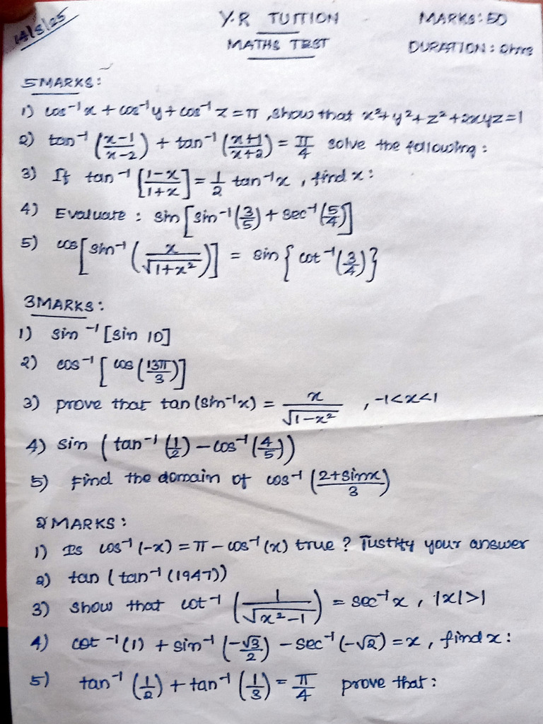 12 Maths (4-ch) QP | PDF