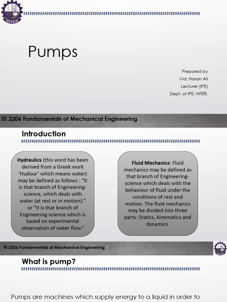Lecture-8 - Centrifugal and Reciprocating Pump | PDF | Pump | Fluid ...