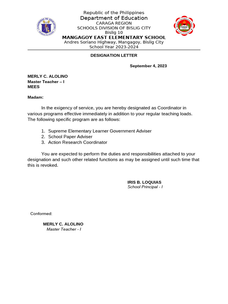 Designation Letter | PDF