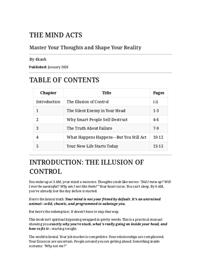 The Mind Acts | PDF | Mind | Thought