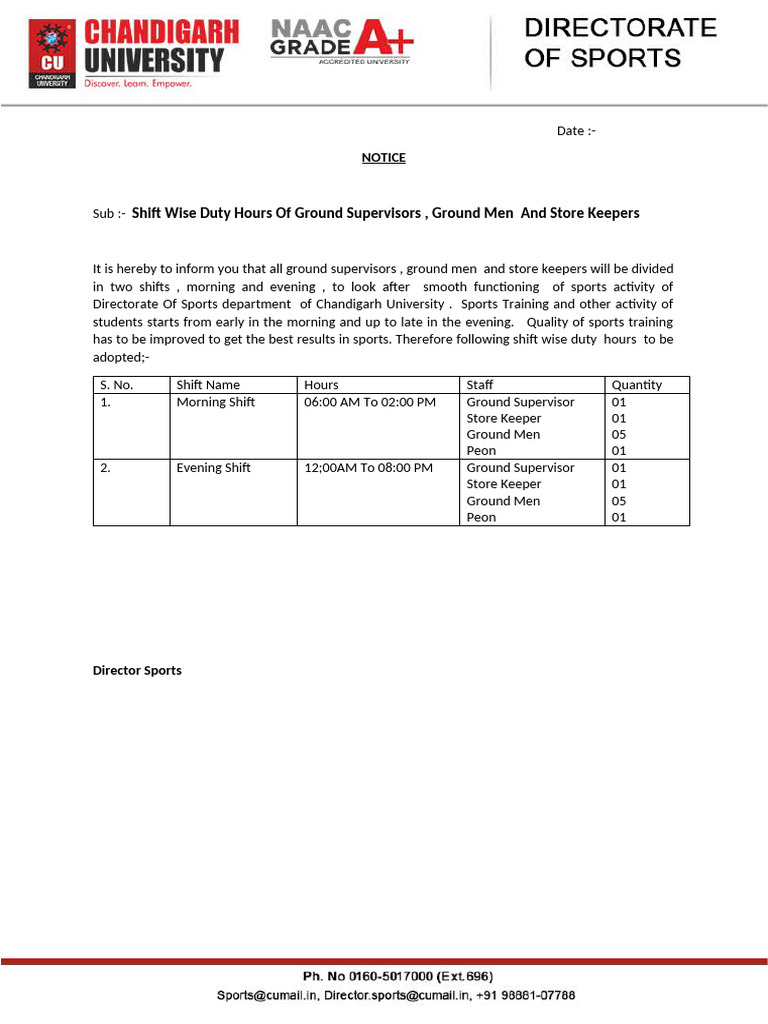 Duty Notice | PDF