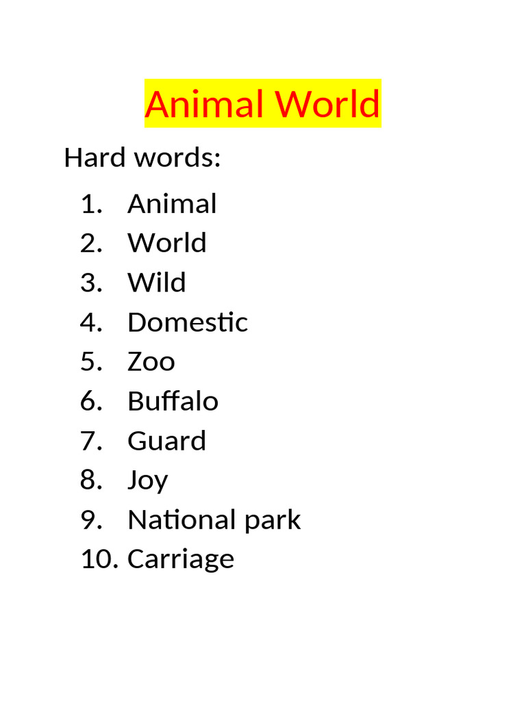 Animal World | PDF
