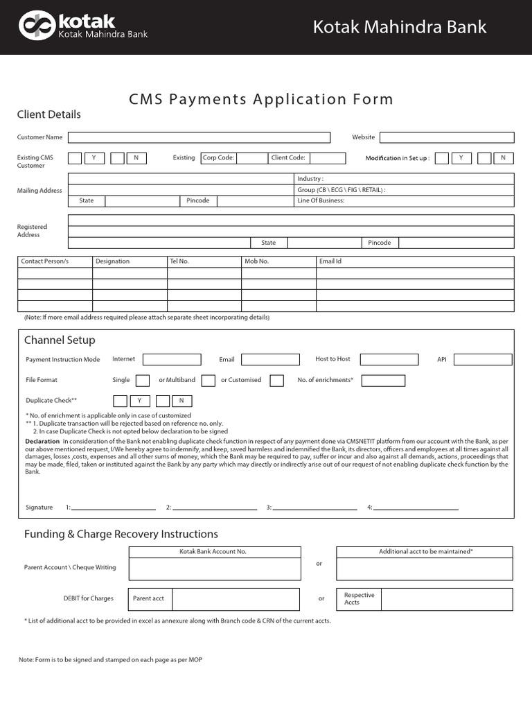 CMS Application Form WBG | PDF | Banking | Financial Services