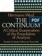 Hermann Weyl - The Continuum: A Critical Examination