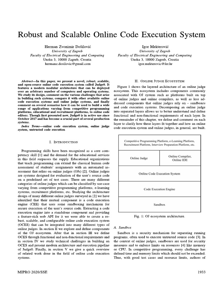Robust and Scalable Online Code Execution System | PDF