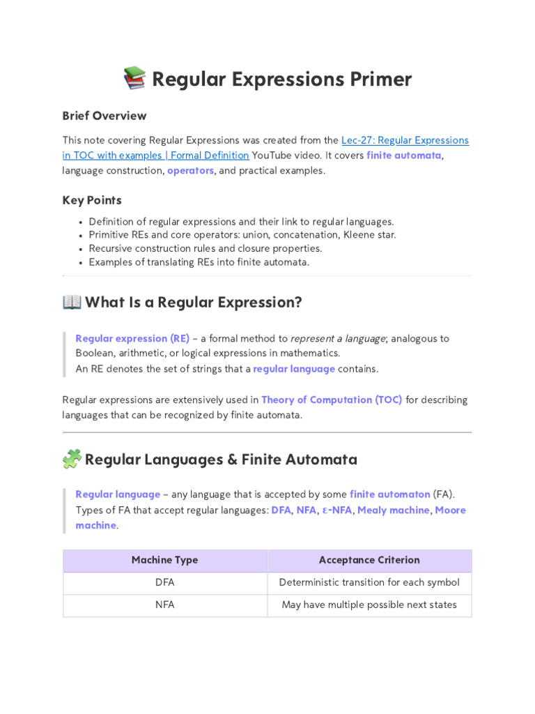 Lec-27 - Regular Expressions in TOC With Examples - Formal Definition ...
