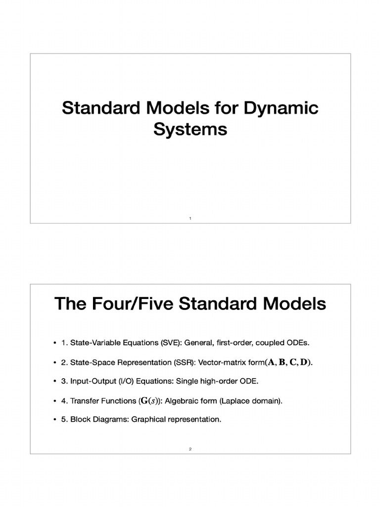 Chap-5-Standard Models For Dynamic Systems | PDF