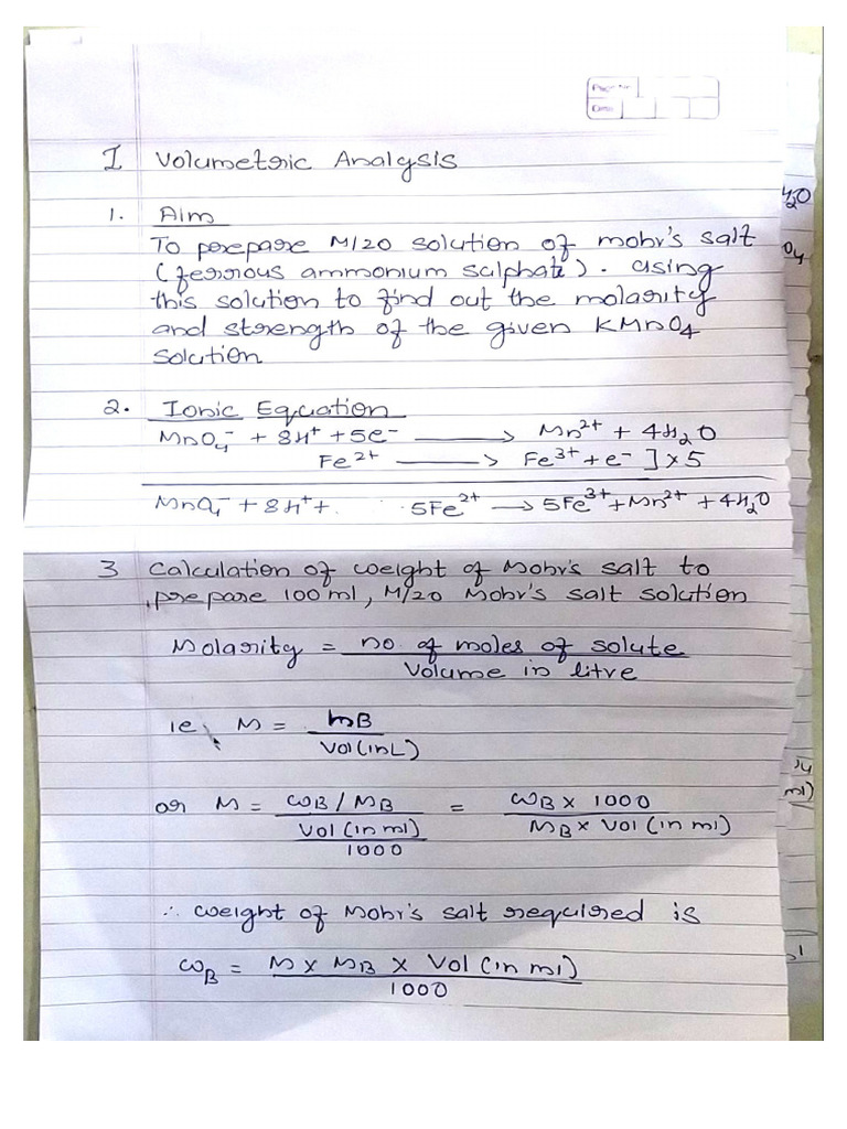 Volumetric Analysis Format | PDF