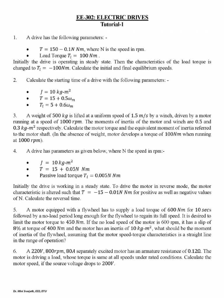 EE302 Tutorial 1 | PDF