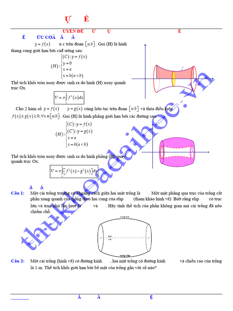 Ung Dung Tich Phan Vao Tinh The Tich (De Bai) | PDF