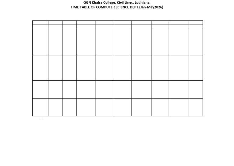 Compsci Time Jan - May 2026 | PDF