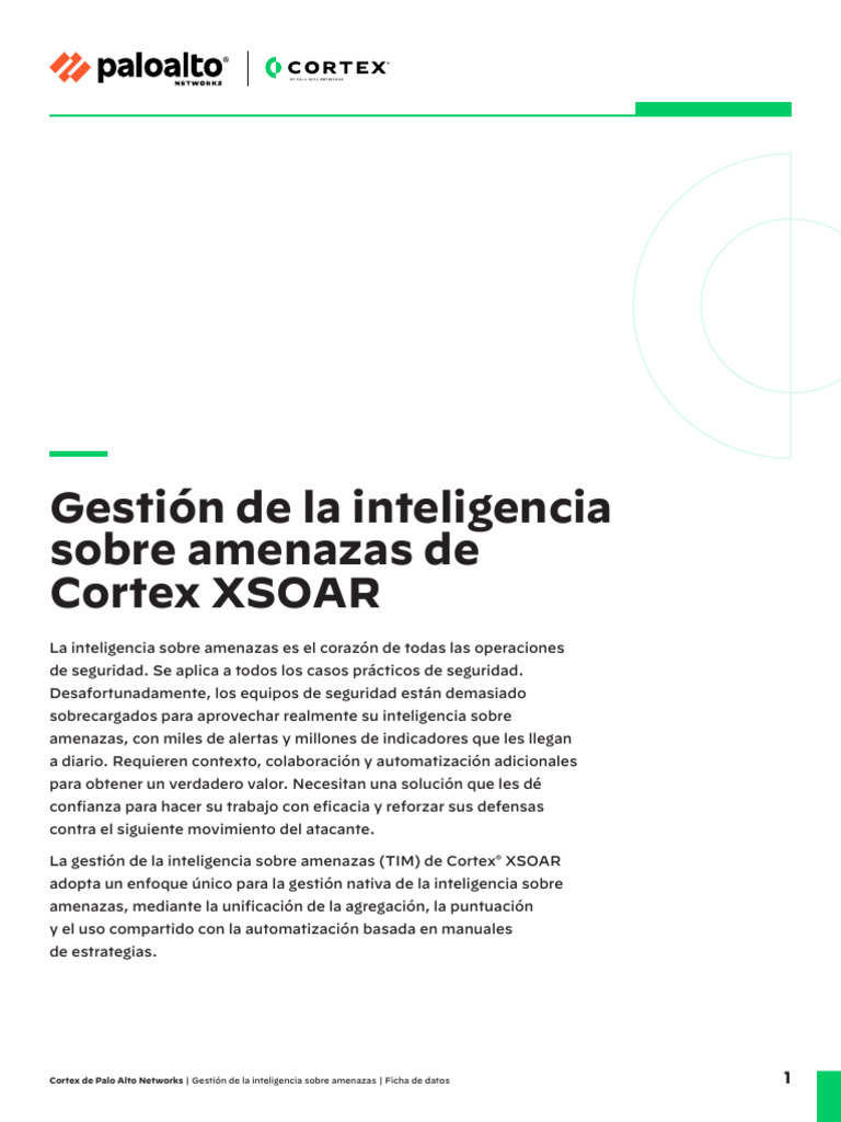 Cortex Xsoar Threat Intelligence Management Esla | PDF | Inteligencia ...