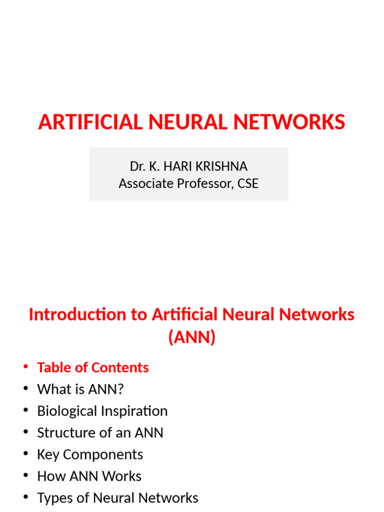 Ann PPT 1 | PDF | Deep Learning | Neuron
