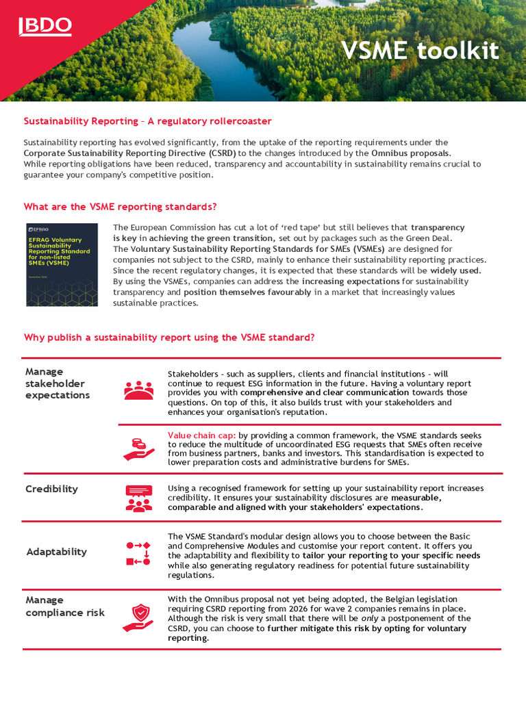 ESG Factsheet Voluntary Reporting VSME | PDF | Economies | Business