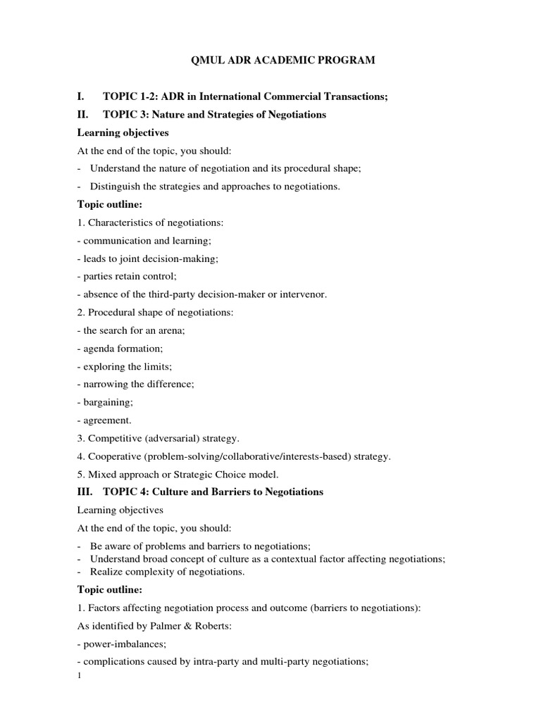 ADR Academic Program | PDF | Alternative Dispute Resolution | Mediation