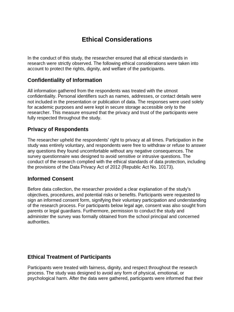 Ethical Considerations | PDF | Informed Consent | Privacy