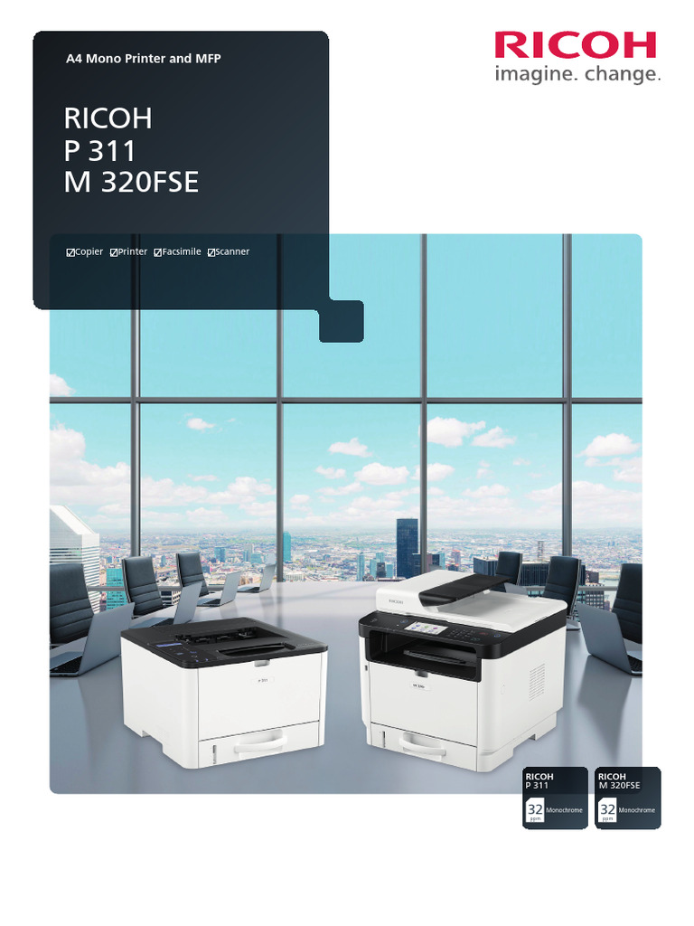 Ricoh - P 311 - M 320f Brochure | PDF | Image Scanner | Printer (Computing)