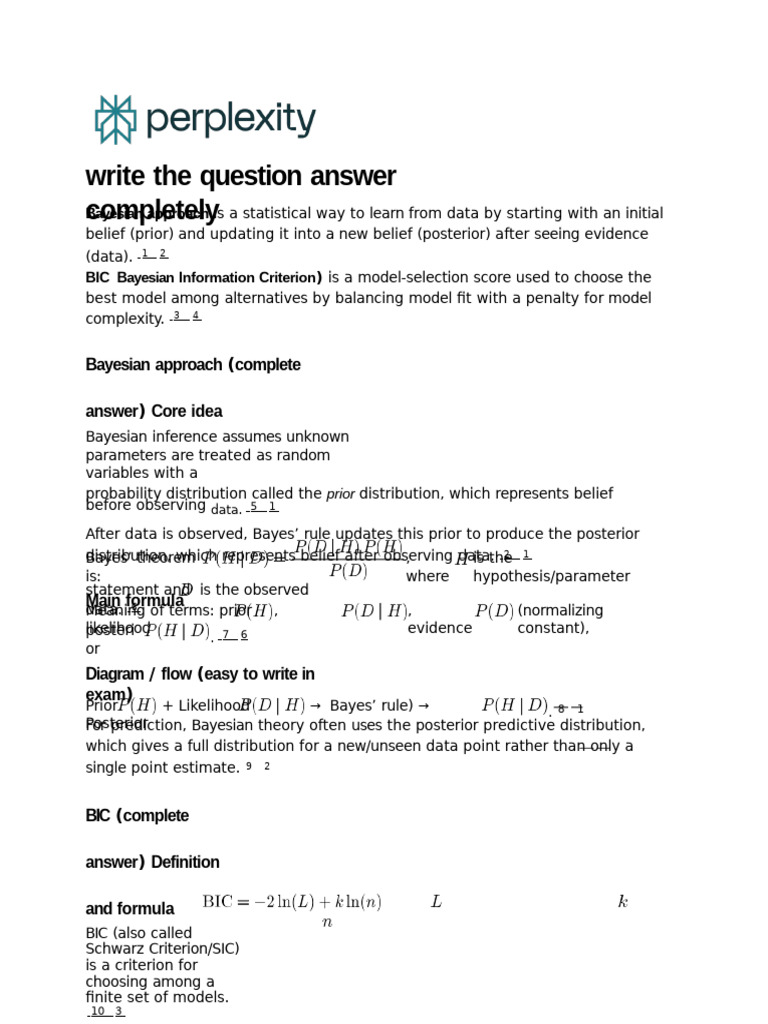 Write The Question Answer Completely | PDF | Bayesian Inference ...