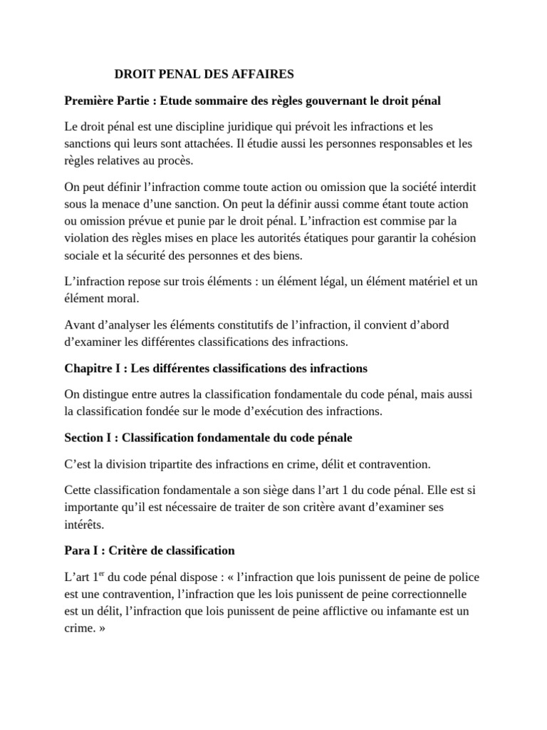 Droit Penal Des Affaires | PDF | Crimes | Crime et violence