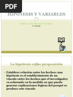 9 Hipótesis y Variables