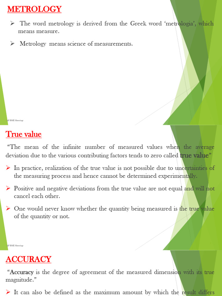 1. METROLOGY | PDF | Calibration | Accuracy And Precision