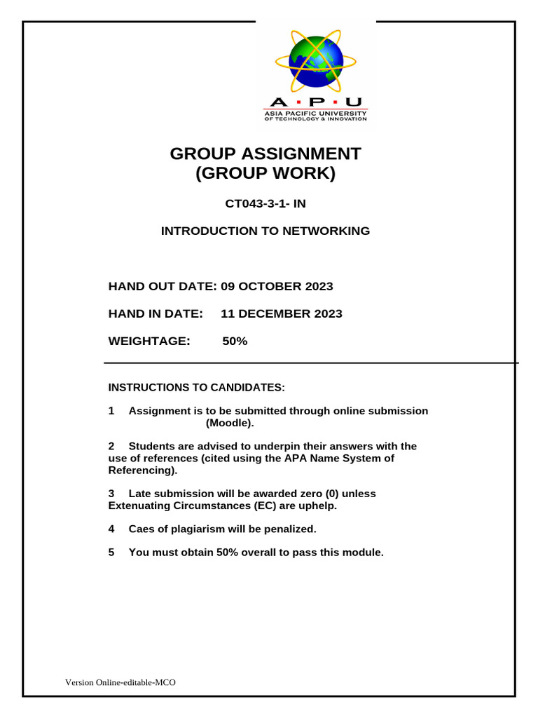 APU Assignment Cover Group Assignment | PDF