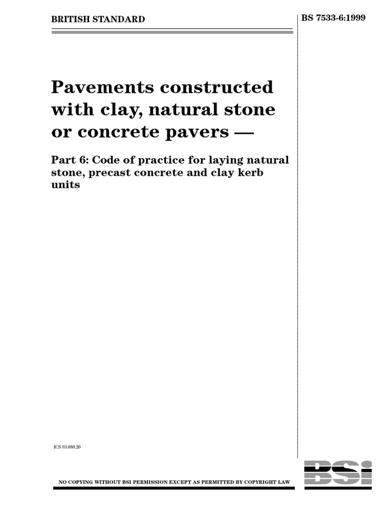 BS 7533 Part 6 - 1999 | PDF | Concrete | Road Surface