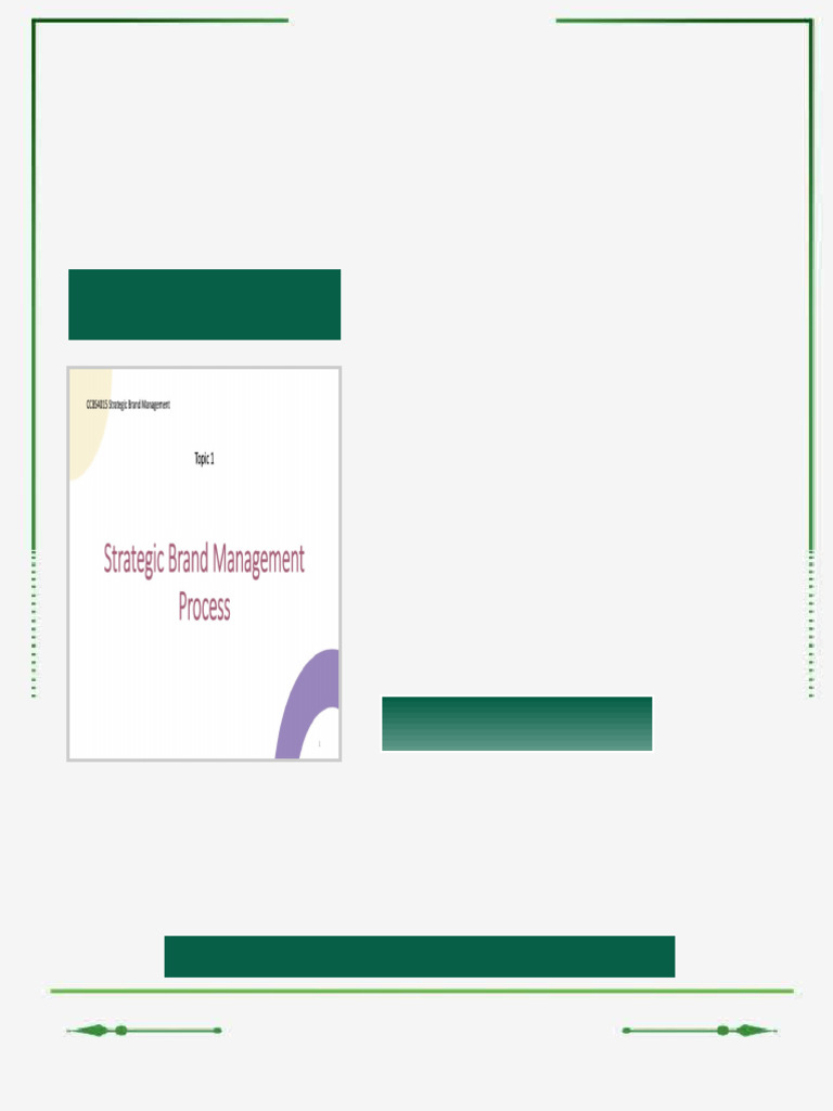 Lecture Note 01 Strategic Brand Management：Strategic Brand Management ...