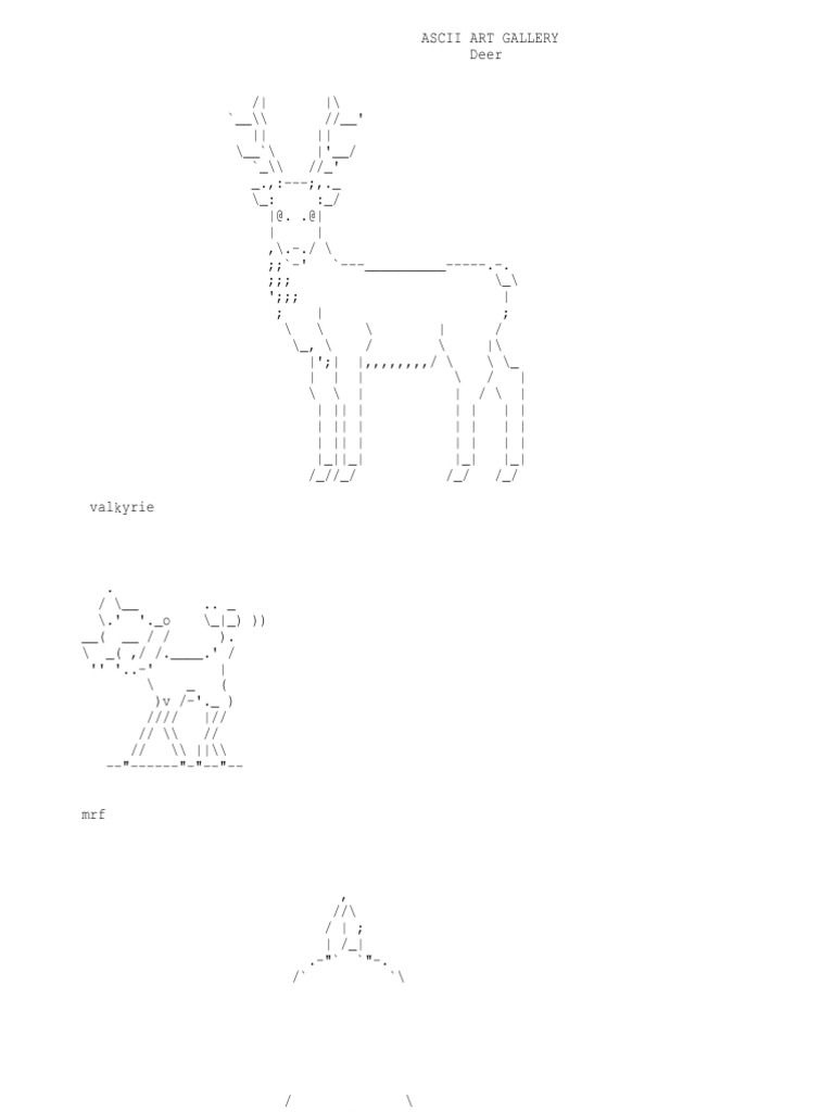 ASCII Art of a Deer | PDF | Teaching Methods & Materials | Computers