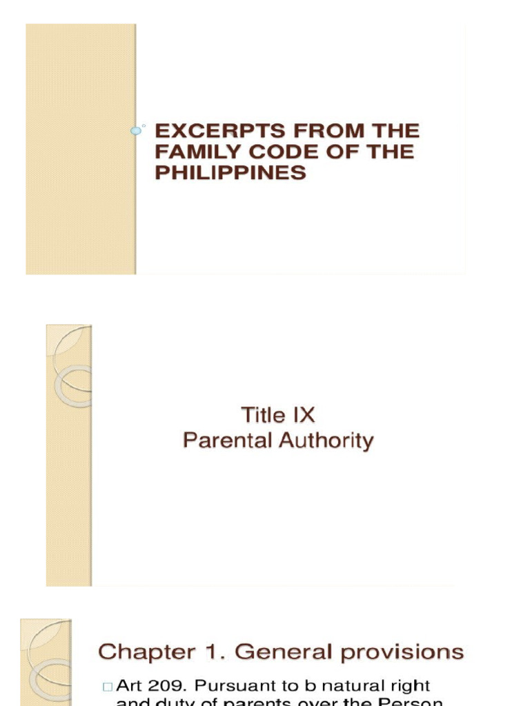 Excerpts From Family Code | PDF