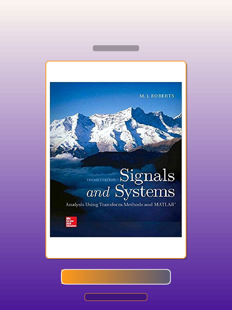 Signals and Systems Analysis Using Transform Methods MATLAB 3rd Edition ...