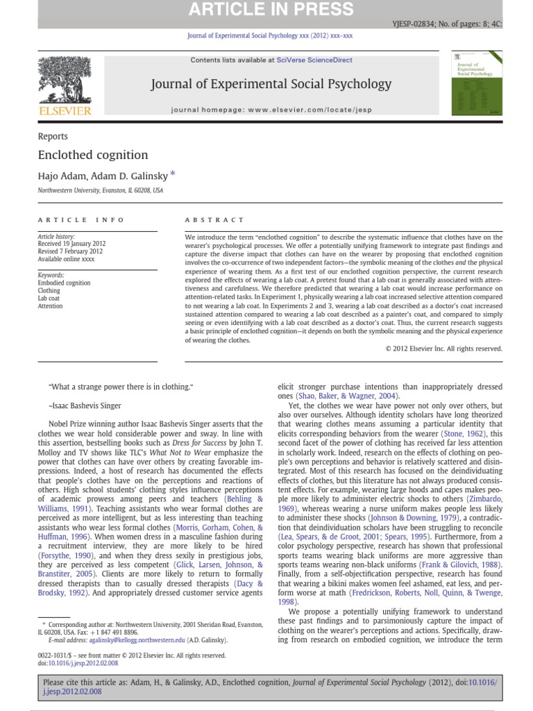 enclothed cognition theory