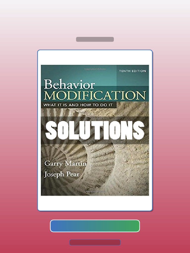 Behavior Modification What It is and How to Do It 10th Edition Martin E ...