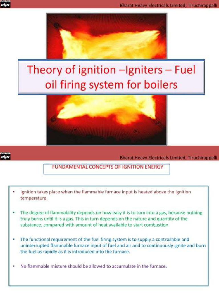 Bhel Boiler Ignition Theory | PDF