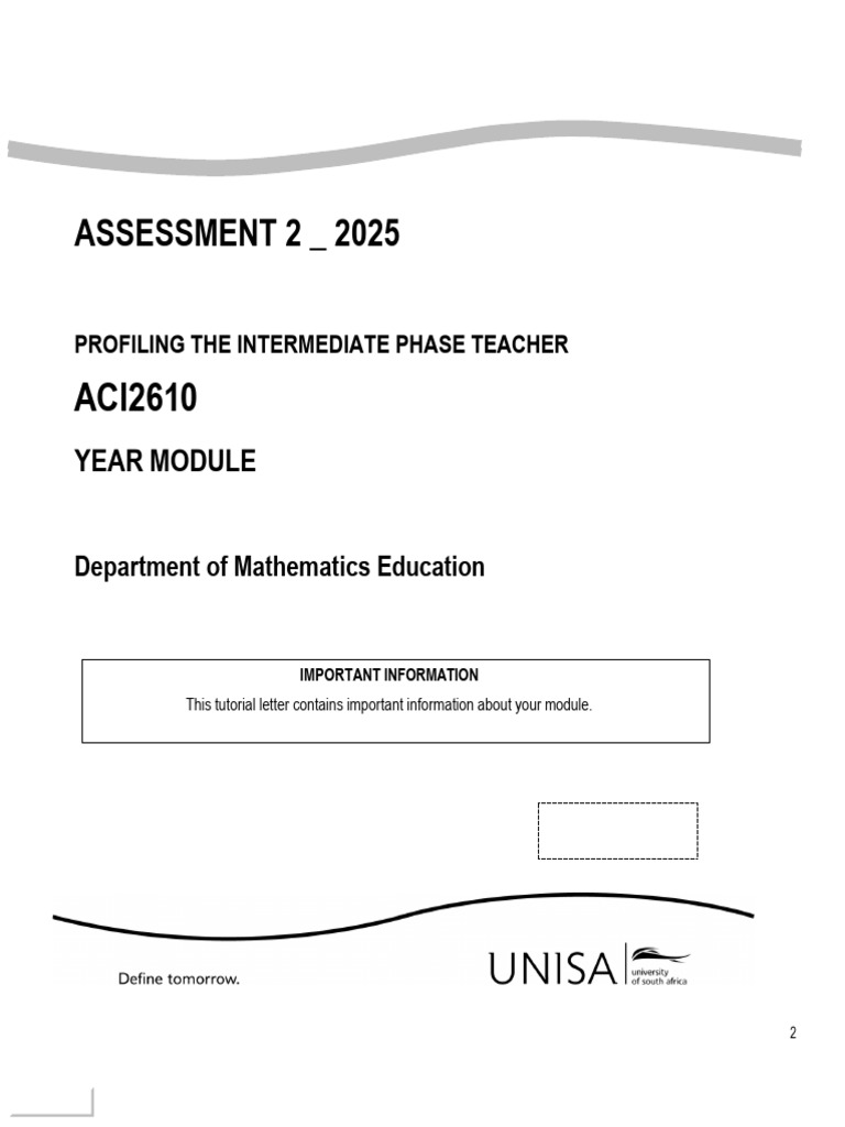 ACI 2610 Assessment 2 - 2025 | PDF | Constructivism (Philosophy Of ...