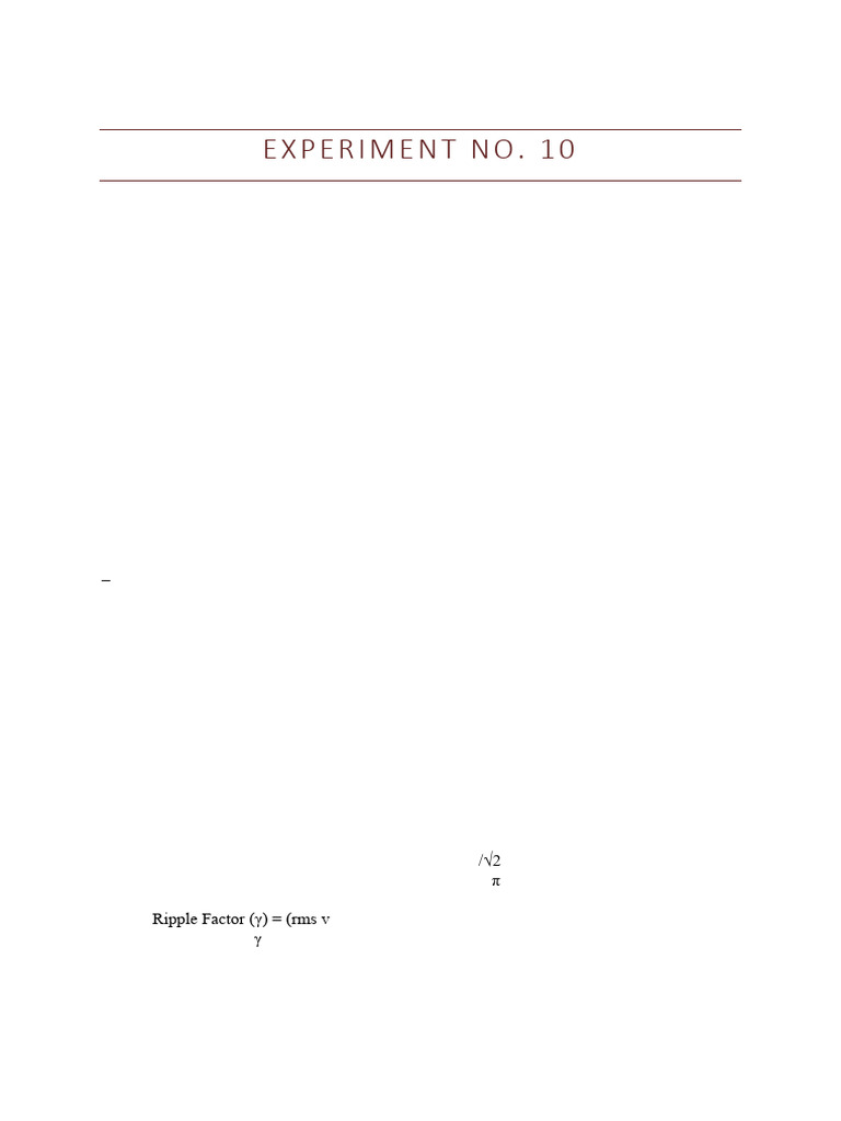 Experiment 10 | PDF | Rectifier | Amplitude
