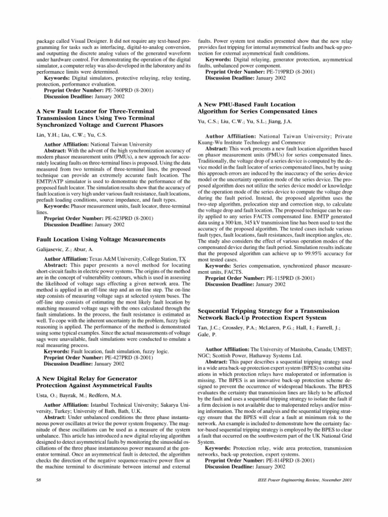 Fault Location Using Voltage Measurements | PDF | Accuracy And ...