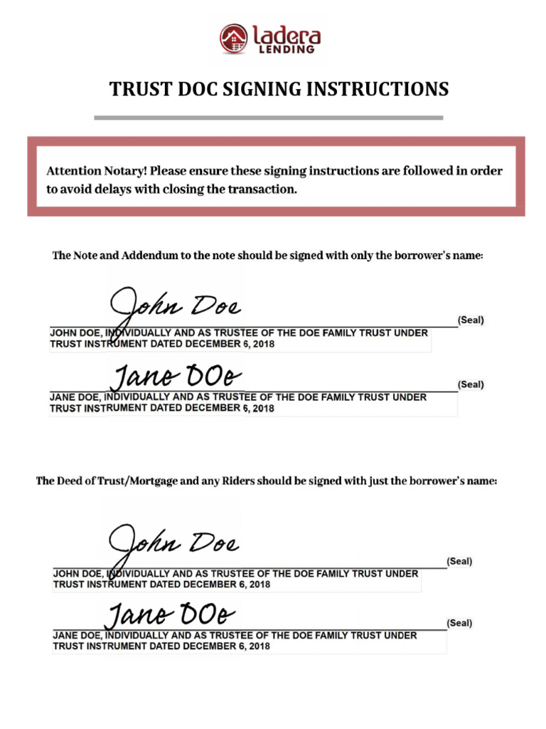 Trust Instructions | PDF