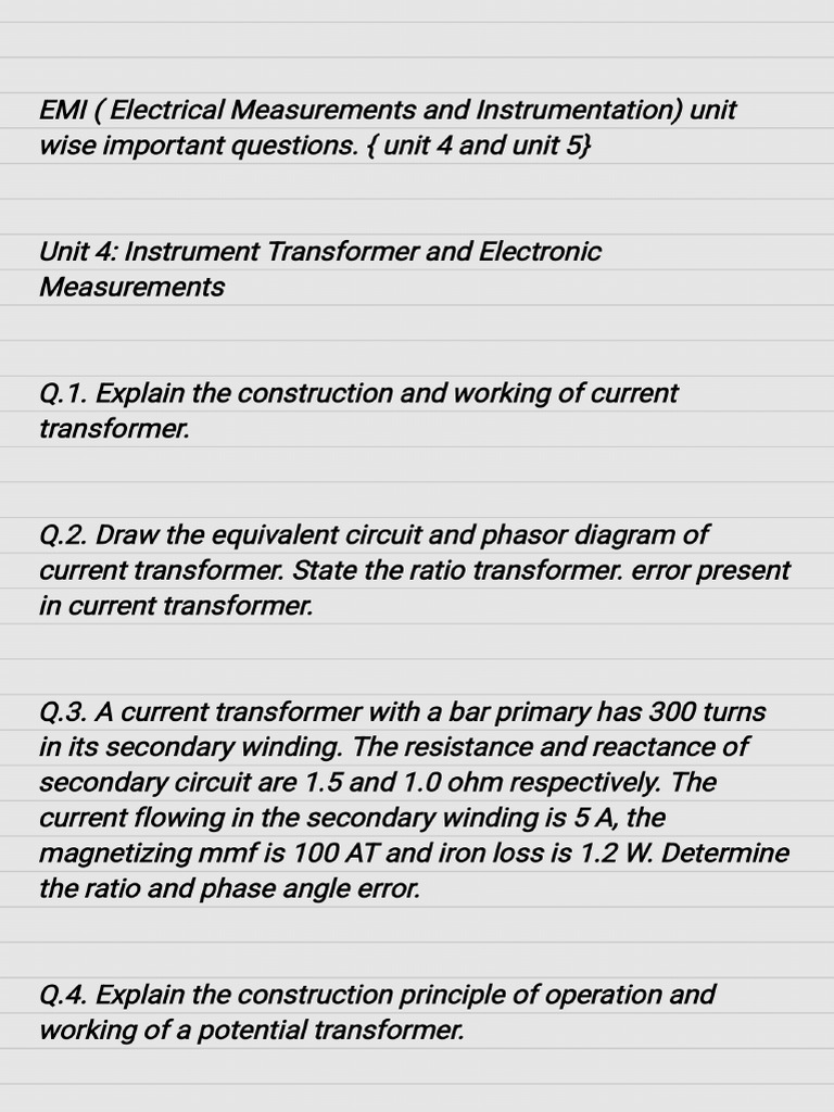 Emi Important Questions Unit 4 and 5 | PDF