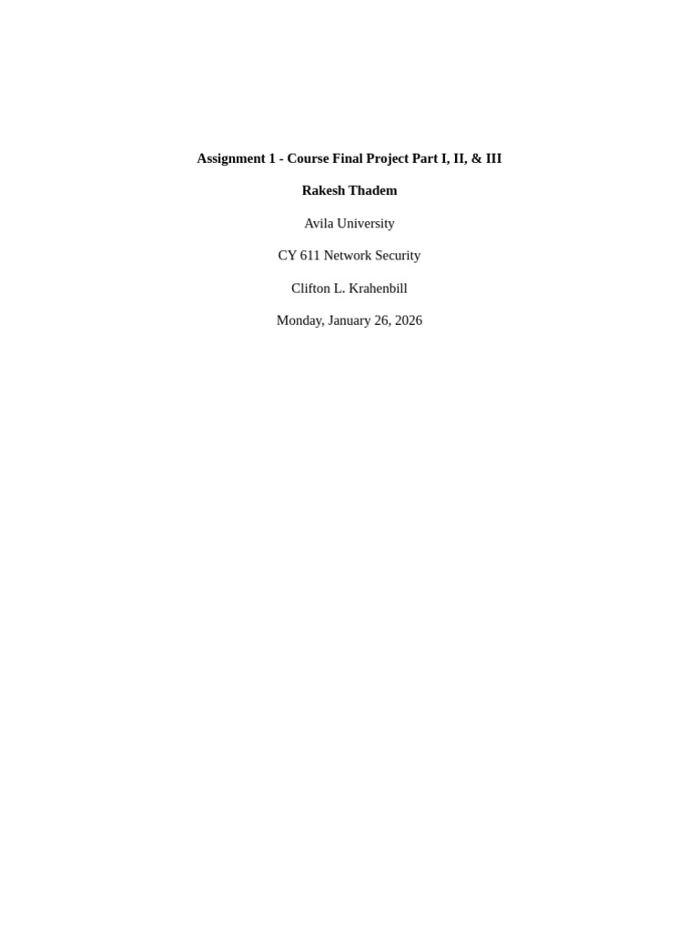 Assignment 1 - Course Final Project Part I, II, & III | PDF ...