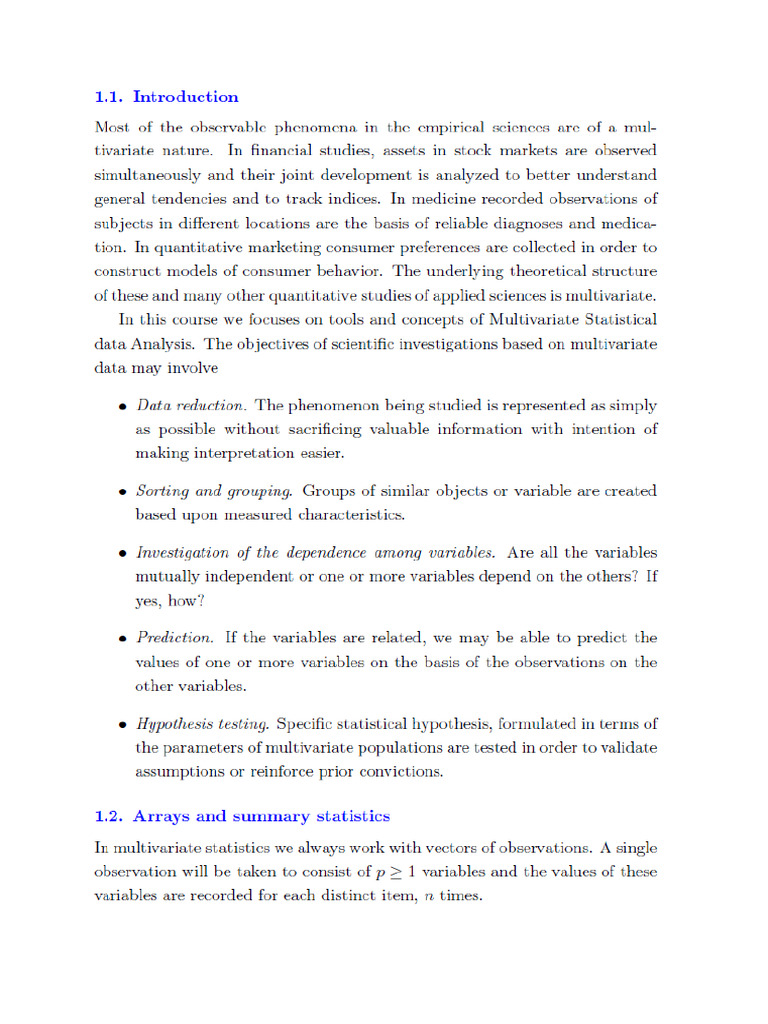 02_Data Matrix and Statistical Summaries | PDF