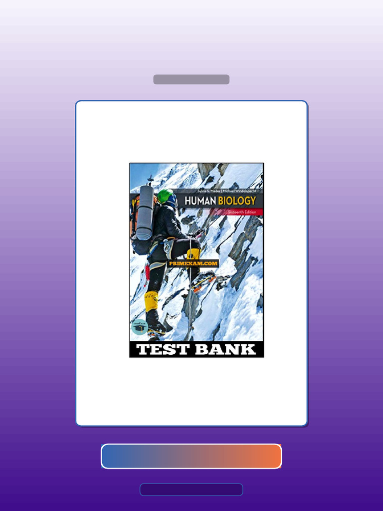 Human Biology 16th Edition Mader E-book Testbank Solutions | PDF ...