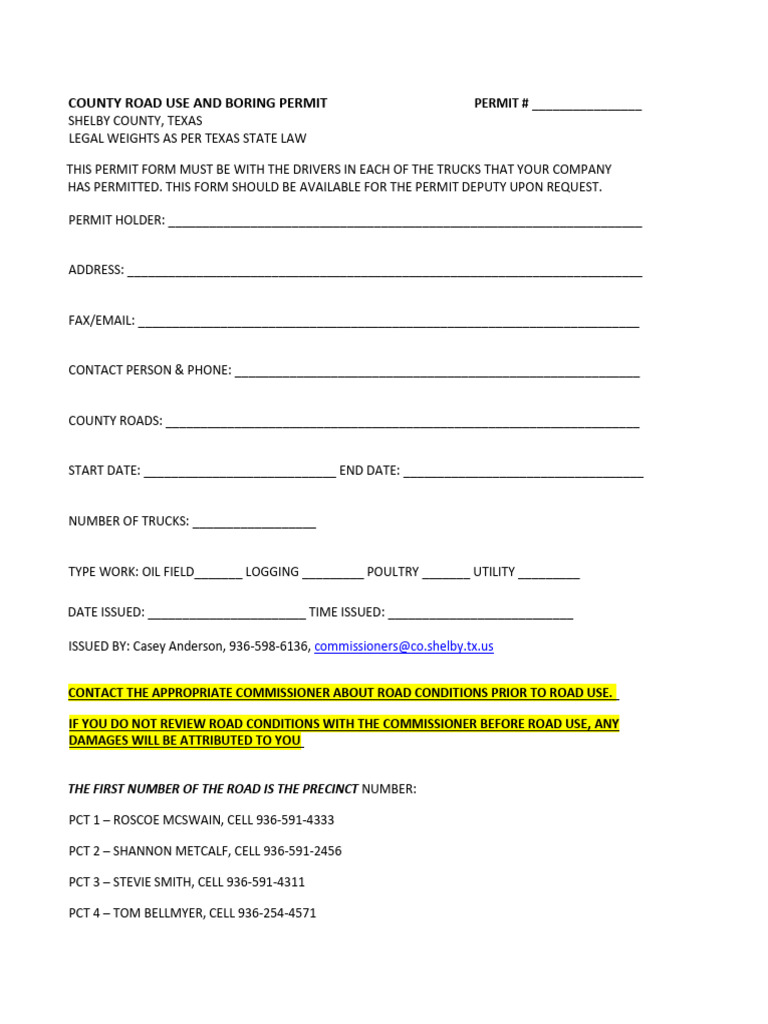 Road Permit | PDF