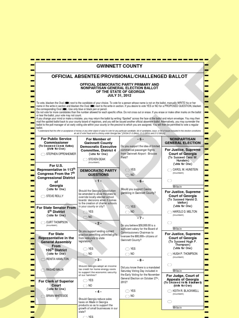 DEM Ballot Ballot (U.S. State)