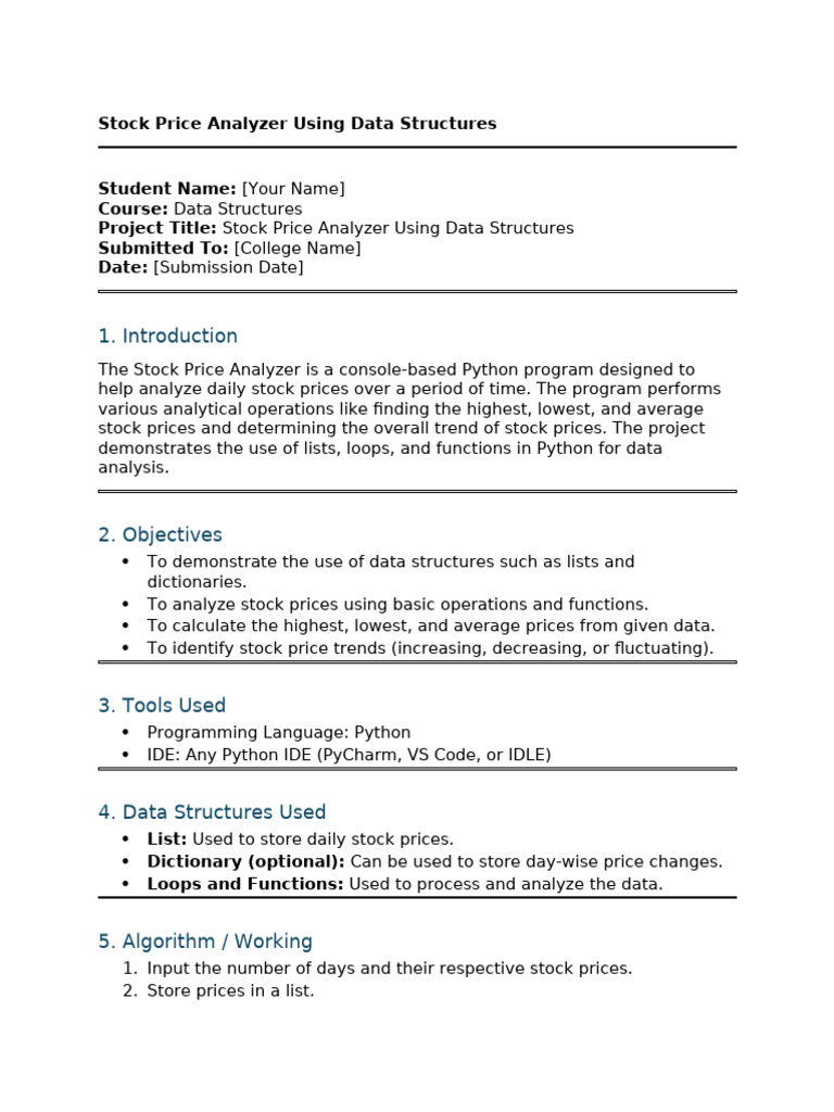 Stock Price Analyzer Ds Project | PDF | Python (Programming Language ...