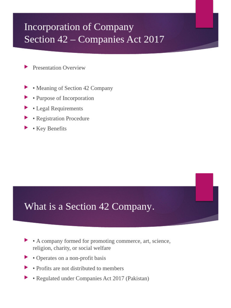 Section 42 Company Presentation | PDF